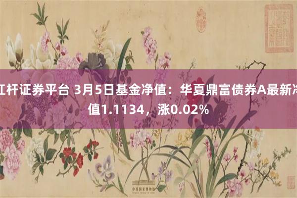 杠杆证券平台 3月5日基金净值：华夏鼎富债券A最新净值1.1